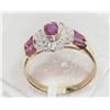 Image 2 : #34-10KT YELLOW -WHITE GOLD RUBY & DIAMOND RING
