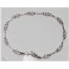 Image 2 : #35-10KT WHITE GOLD  "X" LINK DIAMOND BRACELET