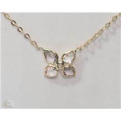 #40-10KT GOLD SAPPHIRE & DIAMOND NECKLACE