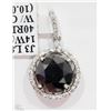 Image 1 : #42-14KT WHITE GOLD BLACK &WHITE DIAMOND PENDANT
