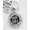 Image 4 : #42-14KT WHITE GOLD BLACK &WHITE DIAMOND PENDANT