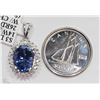 Image 2 : #45-14KT WHITE GOLD TANZANITE & DIAMOND PENDANT