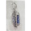 Image 4 : #45-14KT WHITE GOLD TANZANITE & DIAMOND PENDANT