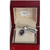 Image 5 : #45-14KT WHITE GOLD TANZANITE & DIAMOND PENDANT