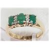 Image 2 : #47-10KT YELLOW-WHITE GOLD EMERALD &DIAMOND RING