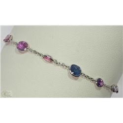#48-14KT WHITE GOLD SAPPHIRE BRACELET