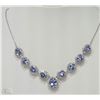Image 1 : #50-14KT WHITE GOLD TANZANITE NECKLACE