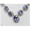 Image 2 : #50-14KT WHITE GOLD TANZANITE NECKLACE