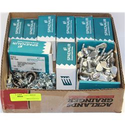 BOX OF SPAENAUR BOLTS AND WINGNUTS