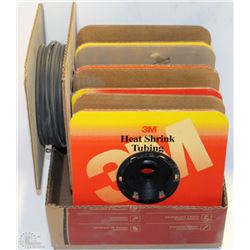 5 ROLLS OF ASST SIZE 3M HEAT SHRINK TUBING