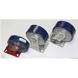 3 LARGE CASTERS 8 INCH DIAMETER
