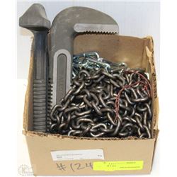 SMALL BOX OF ASSORTED CHAINS AND MORE