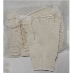 LOT OF 12 FINGERLESS FABRIC WORK GLOVES