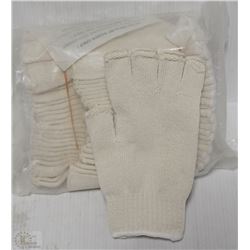 LOT OF 12 FINGERLESS FABRIC WORK GLOVES