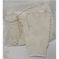 LOT OF 12 FINGERLESS FABRIC WORK GLOVES