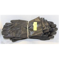 LOT OF TEXTURED BLACK SIZE 10 RUBBER GLOVES