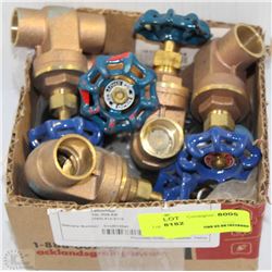 BOX OF OPEN/SHUT WATER TAPS