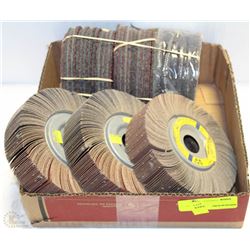 BOX OF ASST SANDING WHEELS AND DISCS