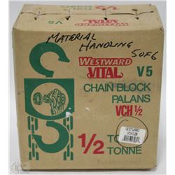 NEW 1/2 TON WESTWARD CHAIN HOIST BLOCK