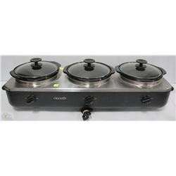 ORIGINAL CROCK POT 3 CROCK BUFFET