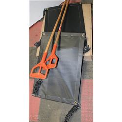 HANGING SHELF SOLD WITH 2 MOP HANDLES