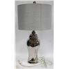 Image 1 : CHROME LIKE GLASS LAMP WITH GREY SHADE