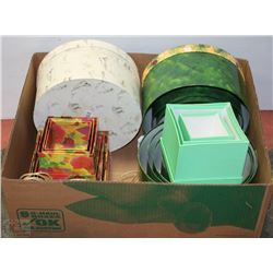 BOX WITH NEW ASSORTED NESTING GIFT BOX SETS, BAGS
