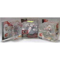 LOT OF 3 CALGARY FLAMES FIGURES INCL TUREK,