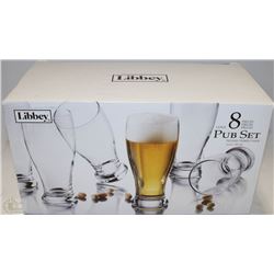 CASE OF NEW LIBBEY 8PC PUB GLASSES SET ,19OZ