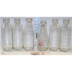 BOX WITH VINTAGE BOTTLES INCL DUTCHMAN DAIRY