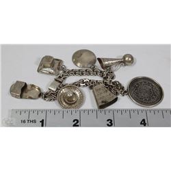 VINTAGE STERLING SILVER CHARM BRACELET