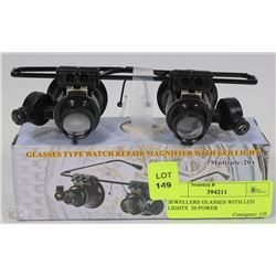 JEWELLERS GLASSES WITH LED LIGHTS  20 POWER