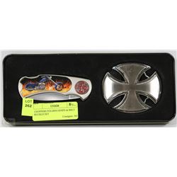 CHOPPERS FOLDING KNIFE & BELT BUCKLE SET
