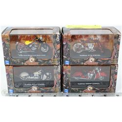 SET OF 4 MINIATURE DIECAST INDIAN MOTORCYCLES