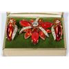 Image 1 : VINTAGE RHINESTONE BROOCH & EARRING SET