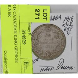 1918 CANADIAN KING GEORGE SILVER