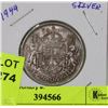 Image 1 : CANADIAN HALF DOLLAR COIN  1944       SILVER