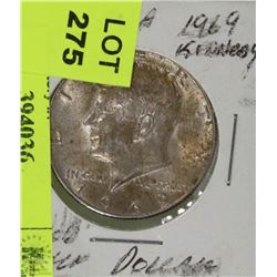 1969 U.S. KENNEDY SILVER HALF-DOLLAR