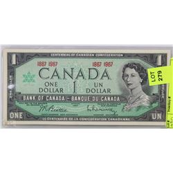 CENTENNIAL CANADIAN $1.00 BILL