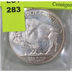 ONE TROY OUNCE .999 SILVER BUFFALO , INDIAN HEAD