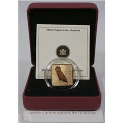 RCM 2010 $3.00 SQUARE COIN - BARN OWL
