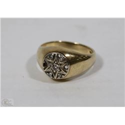 STAMPED 10KT AND 14K GOLD DIAMOND RING SIZE 9.5