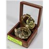 Image 1 : BRONTON BRASS COMPASS, NATURAL SINE IN WOOD CASE