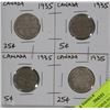Image 1 : 4 CANADIAN COINS INCL. 1935 TWENTY FIVE CENTS(2)