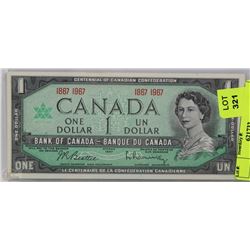 UNC CANADIAN CENTENNIAL DOLLAR BILL