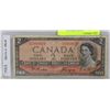 Image 1 : 1954 DEVILS FACE CANADIAN $2 BILL AND POKER HAND
