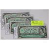 Image 1 : 4 CENTENNIAL SEQUENTIAL SERIAL #'S $1 DOLLAR BILLS