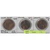 Image 1 : 3 ONE CENT PENNIES INCL 1837 LOWER CANADA, 1897