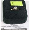 Image 1 : 14KT YELLOW GOLD AND DIAMOND SOLITAIRE RING W/COA
