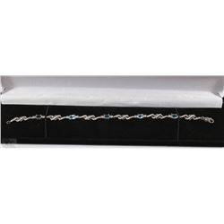 #27 GENUINE BLUE TOPAZ &CZ BRACELET
